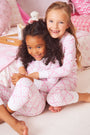 LoveShackFancy x Roller Rabbit Kids Baby Bow Pink Hearts Pajamas