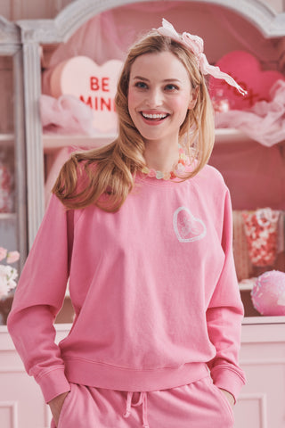 Roller Rabbit Blush Vintage Valentine Crewneck