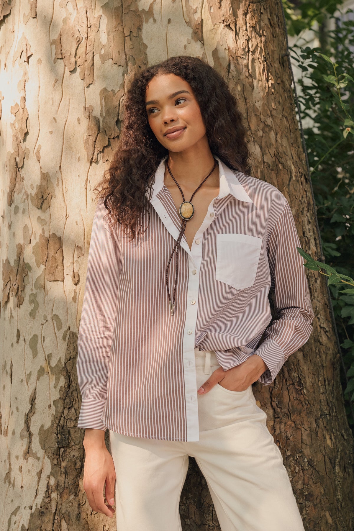 Yarn Dye Stripe Boyfriend Shirt