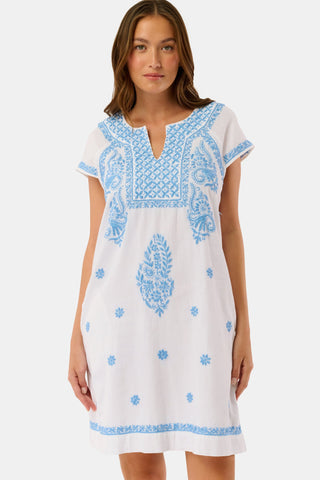 Roller Rabbit White/Light Blue Faith Dress