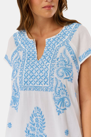 Roller Rabbit White/Light Blue Faith Dress