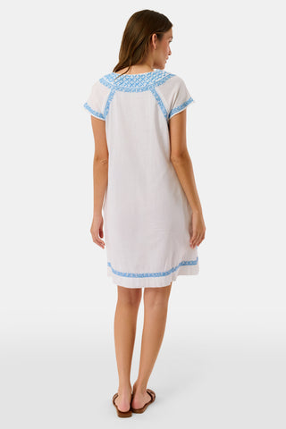 Roller Rabbit White/Light Blue Faith Dress
