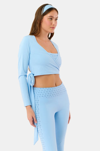 Roller Rabbit Ice Blue Morgan Wrap Top