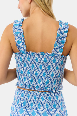 Roller Rabbit Blue Liana Sabrina Top