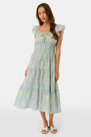Roller Rabbit Blue Suzie Floral Ribbon Agnes Dress