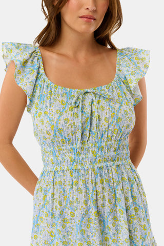 Roller Rabbit Blue Suzie Floral Ribbon Agnes Dress