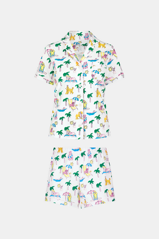 Roller Rabbit Pink Poolside Pups Polo Pajamas