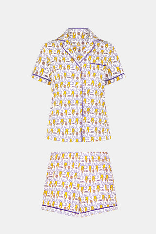 Roller Rabbit Yellow Tigers Lovely Monkey Polo Pajamas