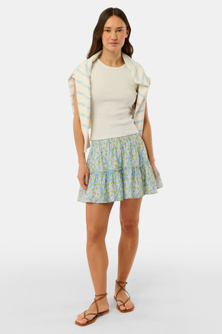 Roller Rabbit Blue Suzie Floral Ribbon Riki Skirt