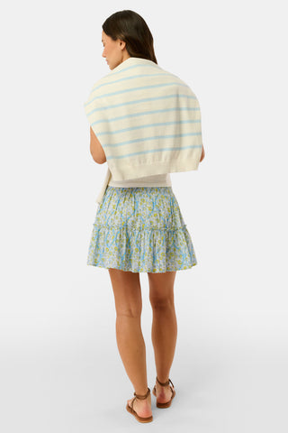 Roller Rabbit Blue Suzie Floral Ribbon Riki Skirt