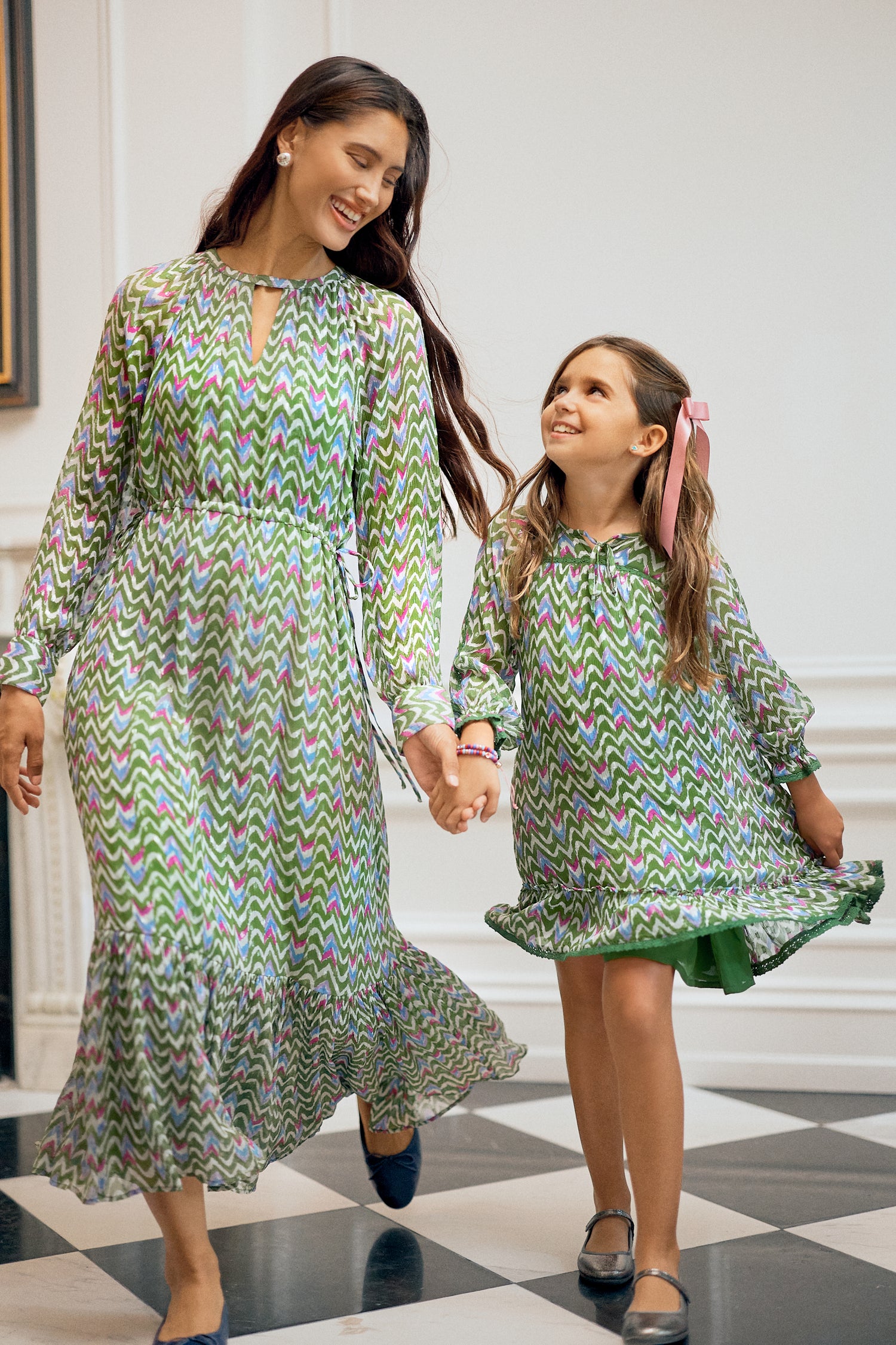 Roller Rabbit Green Kids Olivia Ikat Iria Dress