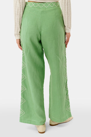 Roller Rabbit Green Corded Medallion Sorella Pants