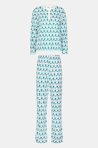 Roller Rabbit Green Green Wave Lovely Monkey Pajamas