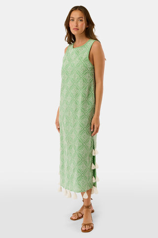 Roller Rabbit Green Corded Medallion Mira Dress