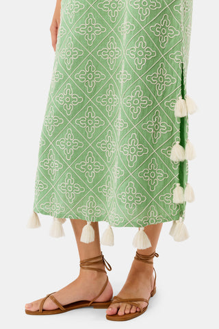 Roller Rabbit Green Corded Medallion Mira Dress