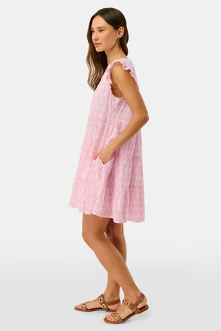 Roller Rabbit Pink Fan Geo Pippa Dress