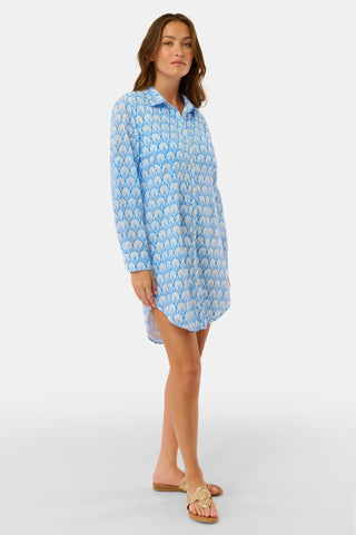 Roller Rabbit Blue Fan Geo Shirt Dress