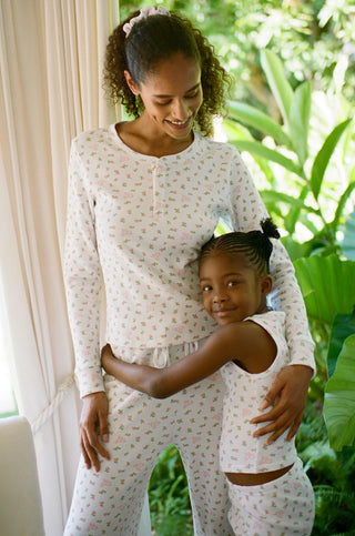 Roller Rabbit White Mini Monkey Blossom Rosemary Top