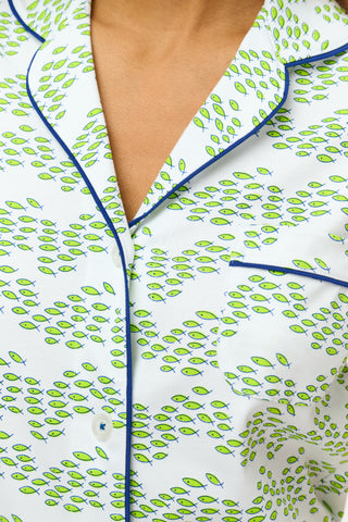 Roller Rabbit Lime Minnows Polo Pajamas