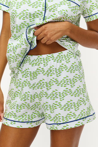 Roller Rabbit Lime Minnows Polo Pajamas