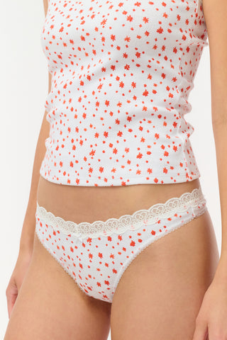 Roller Rabbit Orange Étoiles Pointelle Banks Thong