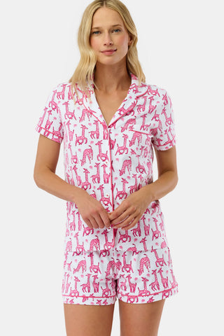 Roller Rabbit Pink Gigi Giraffe Polo Pajamas