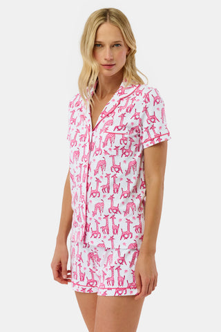 Roller Rabbit Pink Gigi Giraffe Polo Pajamas