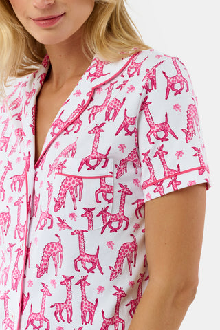 Roller Rabbit Pink Gigi Giraffe Polo Pajamas