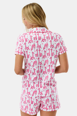Roller Rabbit Pink Gigi Giraffe Polo Pajamas