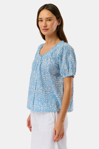 Roller Rabbit Blue Capi Geo Kylie Top