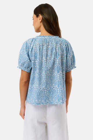 Roller Rabbit Blue Capi Geo Kylie Top