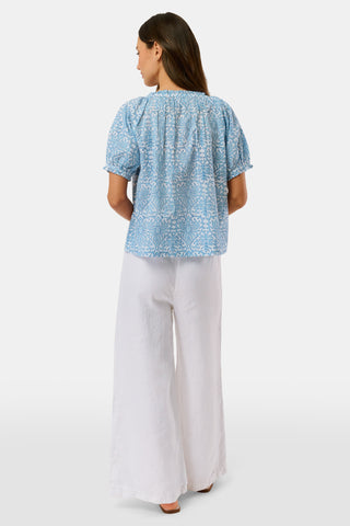 Roller Rabbit Blue Capi Geo Kylie Top