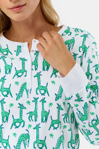 Roller Rabbit Green Gigi Giraffe Hunter Pajamas