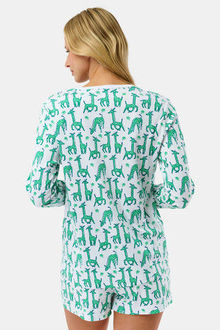 Roller Rabbit Green Gigi Giraffe Hunter Pajamas