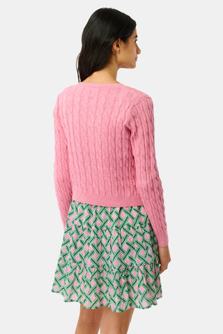 Roller Rabbit Pink Mini Cables Moxie Cardigan