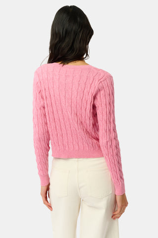 Roller Rabbit Pink Mini Cables Moxie Cardigan