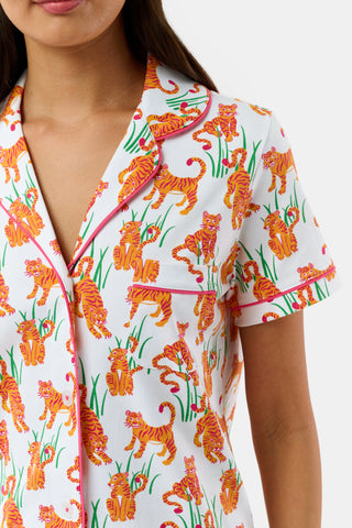 Roller Rabbit Orange Teddy Tiger Polo Pajamas