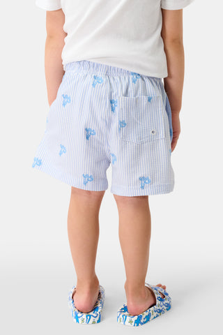 Roller Rabbit Blue Boys Mini Monkey Swim Trunk