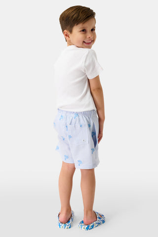 Roller Rabbit Blue Boys Mini Monkey Swim Trunk
