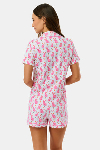 Roller Rabbit Pink Romy Rabbit Polo Pajamas