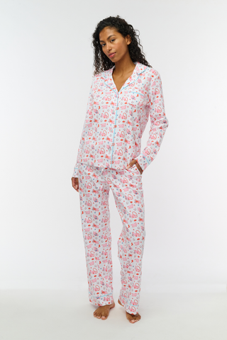 Piggy Up Long Sleeve Polo Pajamas