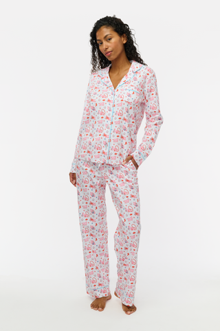 Piggy Up Long Sleeve Polo Pajamas