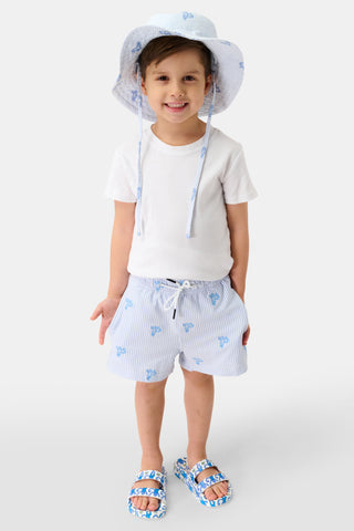 Roller Rabbit Blue Kids Mini Monkey Bucket Hat