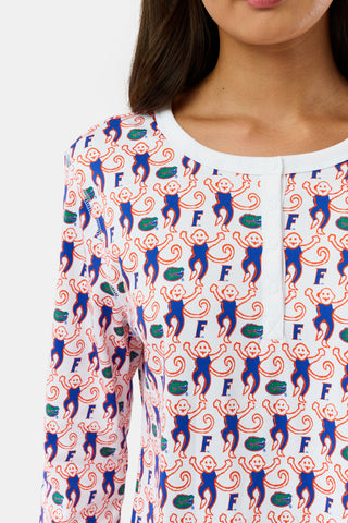 Roller Rabbit Blue Gators Lovely Monkey Pajamas