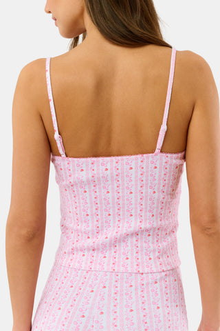 Roller Rabbit Coral Hearts Vine Greene Cami