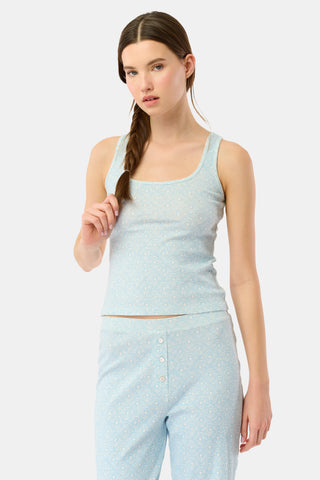 Roller Rabbit Light Blue Jemina Hearts Pointelle Astor Tank