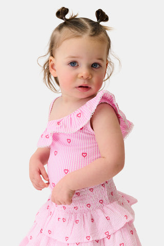 Roller Rabbit Pink Kids Mini Hearts Tula One Piece