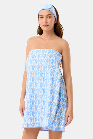 Roller Rabbit Blue Lovely Monkey Towel Wrap