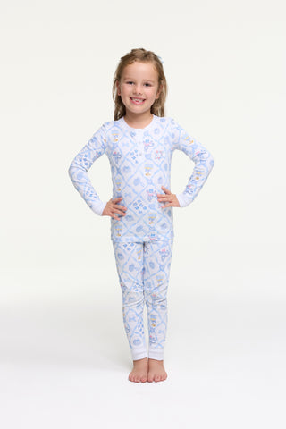 Roller Rabbit Blue Kids Starry Nights Lattice Pajamas