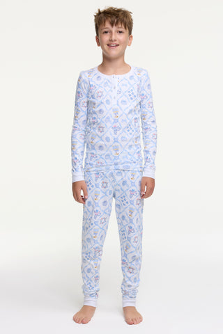 Roller Rabbit Blue Kids Starry Nights Lattice Pajamas